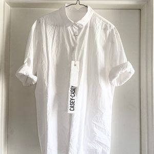 NWT CASEY CASEY Oversized Waga Shirt White Size S Made in France Paper Thin